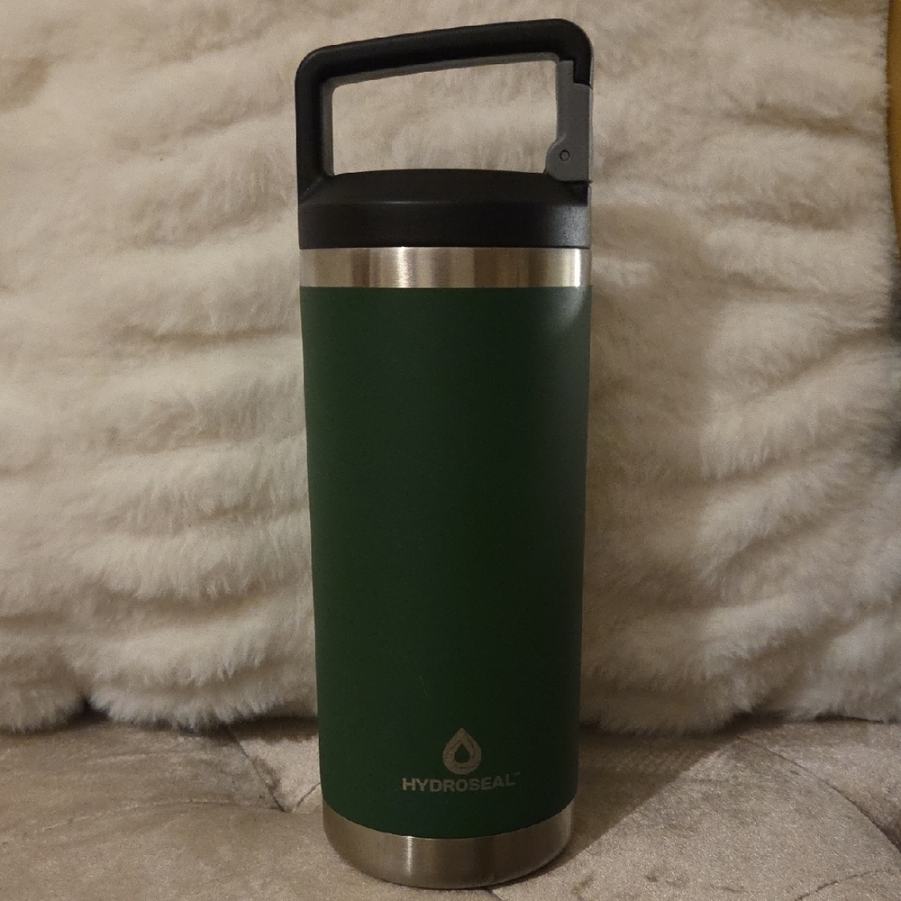 Hydroseal 16oz Green Stainless Steel Double Wall Vacuum Insul. Bottle W/lid